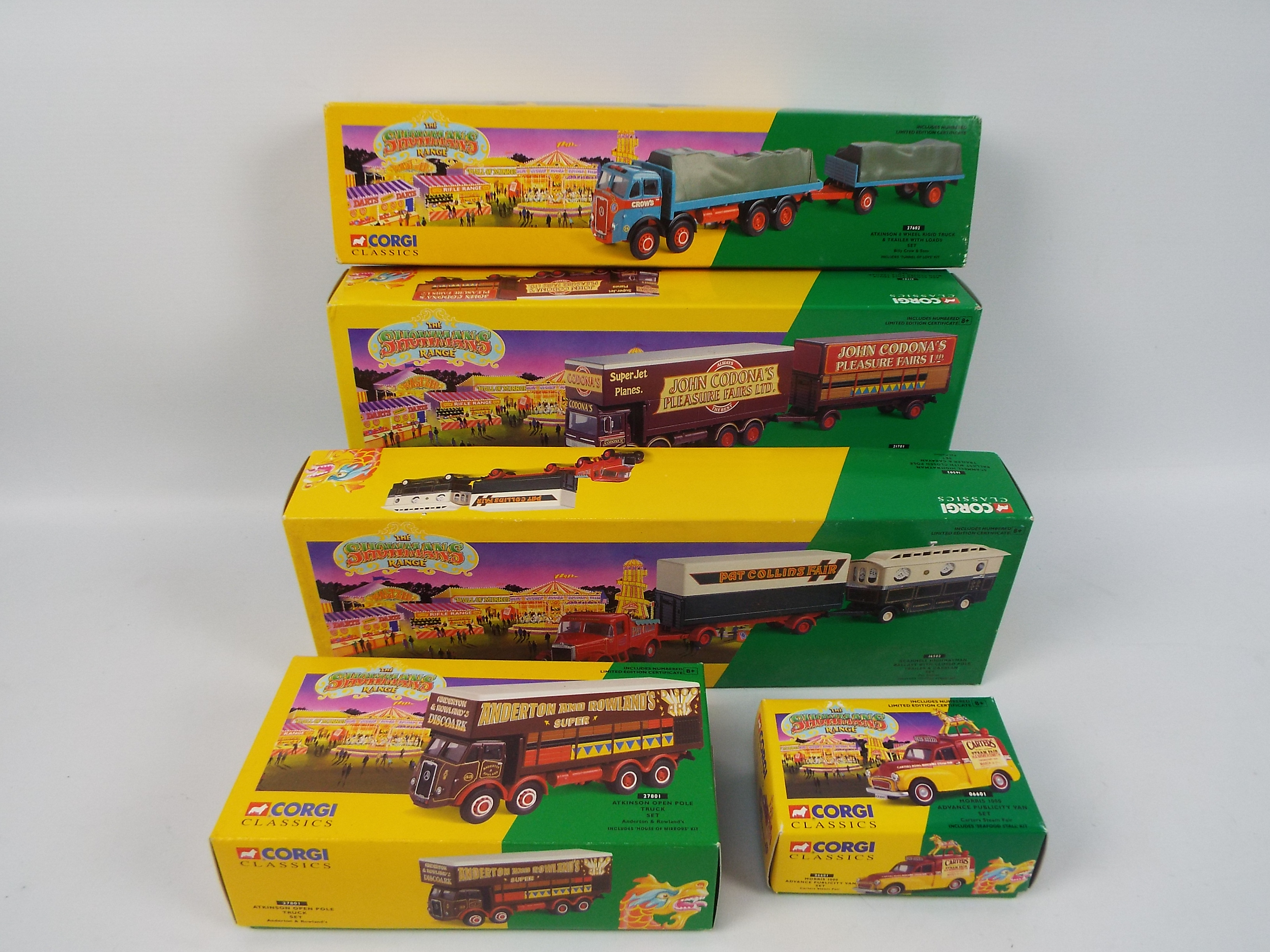 Corgi Classics - Five boxed Limited Edition diecast vehicles from 'The Showmans Range' by Corgi.