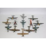 Dinky Toys - A fleet of 13 unboxed diecast Dinky Toy model aircraft.