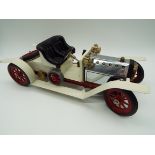 Mamod - a Brooklands Tourer, cream body with red wheels and chassis,