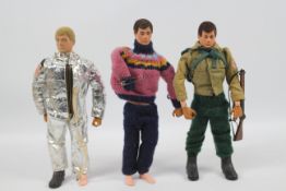 Palitoy - Action Man - Three flock haired, unboxed Action Man figures.