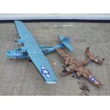 Guillows - Two large scale built military aircraft models.