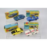 Corgi - 4 x boxed models, # 332 Lancia Fulvia Zagato, # 324 Marcos 1800 GT in blue,