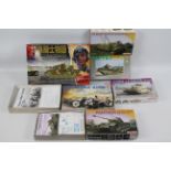 Dragon - Cyber-Hobby - 6 x boxed military vehicle model kits including Kingtiger Henschel Turret
