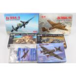 ICM - Revell - Hobby Boss - 5 x boxed military model kits in 1:72 and 1:48 scale including,