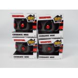 Unused Retail Stock - Four boxed Funko Deadpool Ceramic Mugs, grey,