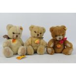Steiff - 3 x jointed Petsy Bears which stand approximately 26 cm tall, a blonde bear # 0235/28,