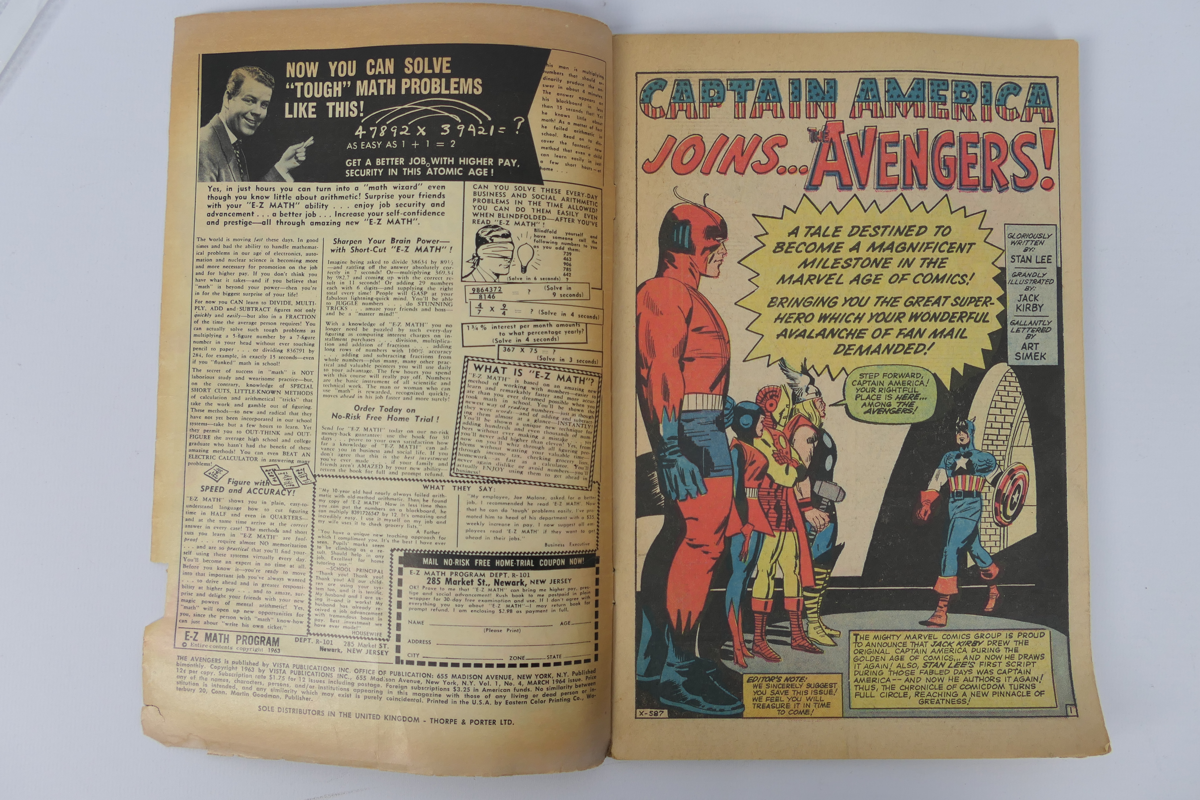 Marvel - The Avengers #4 March 1964 "Captain America Lives Again". - Image 7 of 12