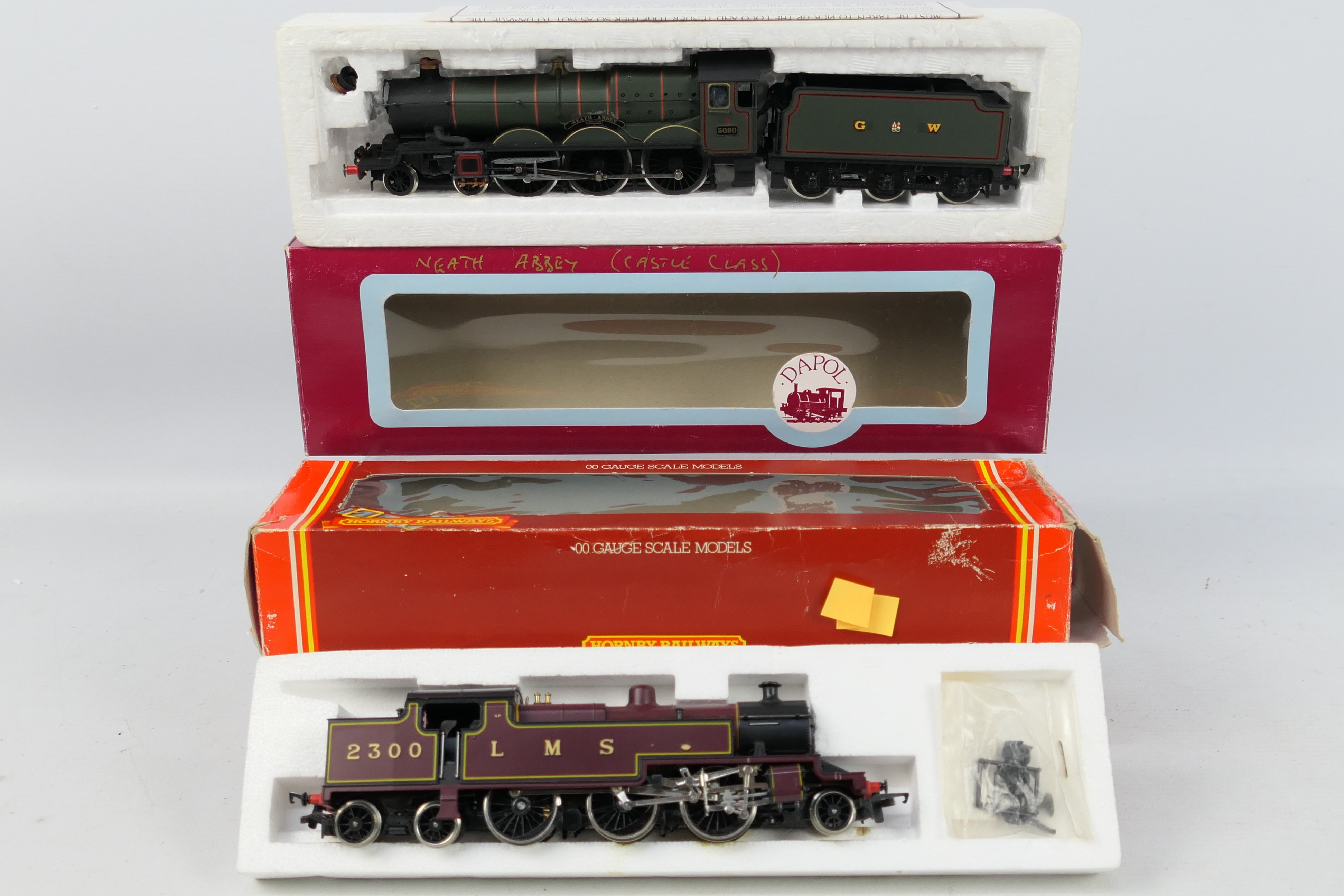 Dapol - Hornby - Two boxed OO gauge steam locomotives and tenders.