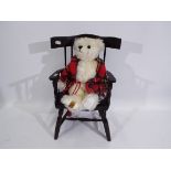 Merrythought - A white mohair Merrythought bear - The bear has plastic eyes,