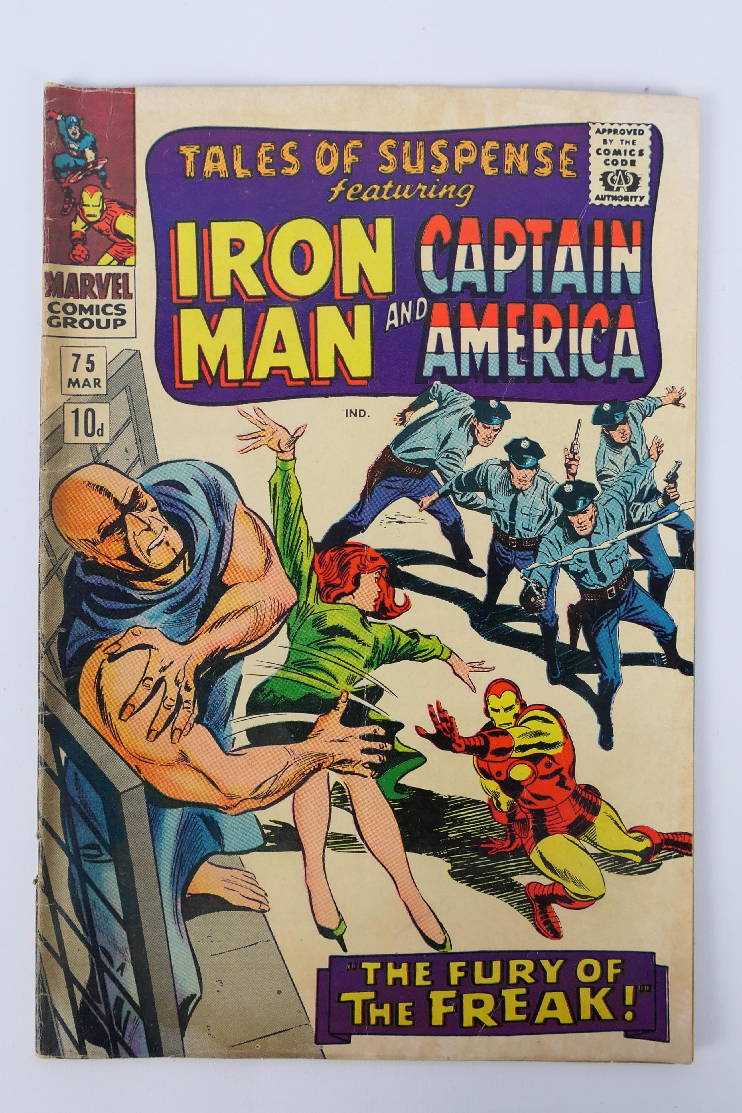 Marvel - A UK price cover variant of Tales of Suspense #75 March 1966 'The Fury of the Freak!'.