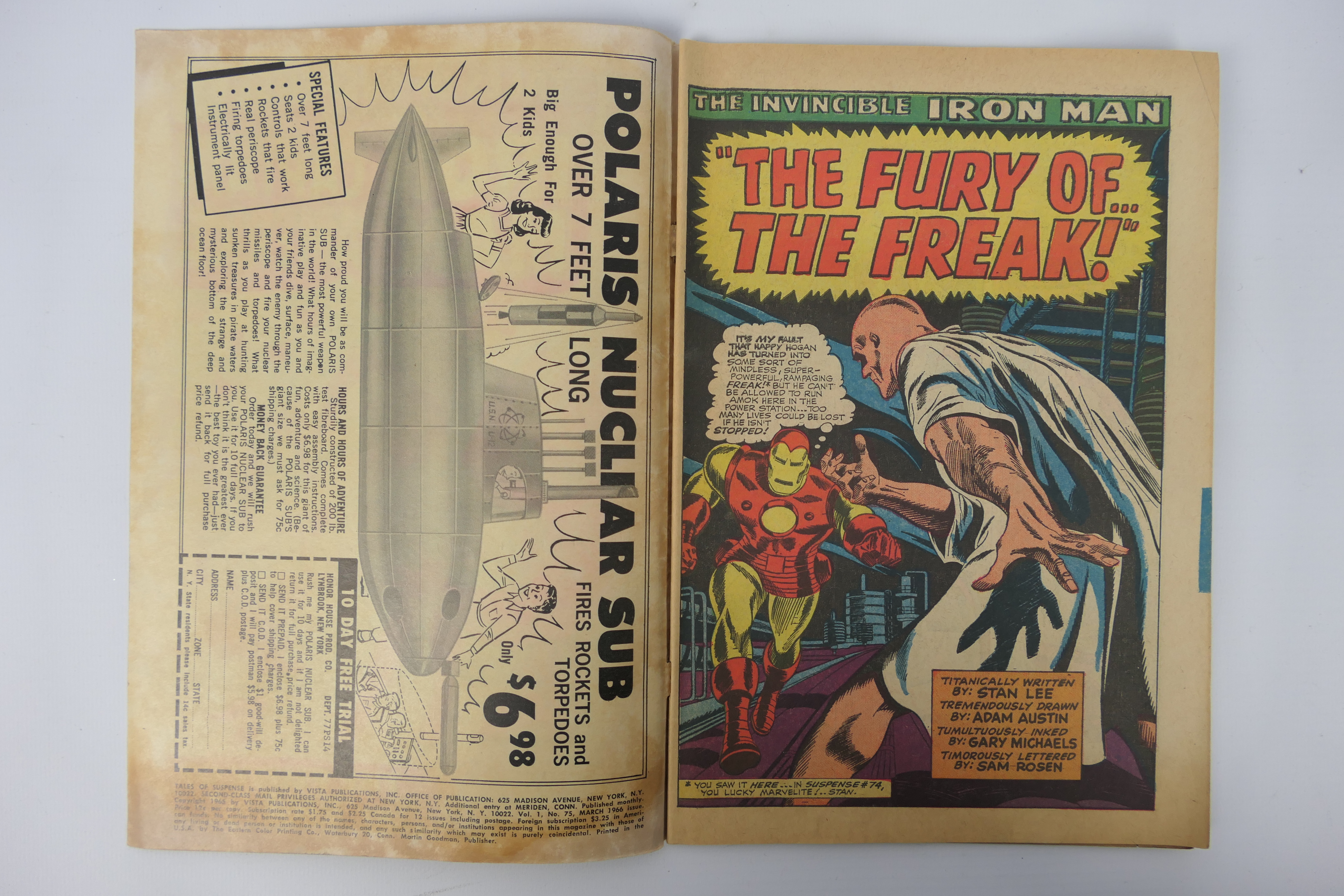 Marvel - A UK price cover variant of Tales of Suspense #75 March 1966 'The Fury of the Freak!'. - Image 8 of 13