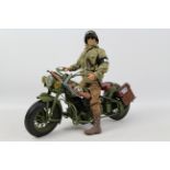 New Ray - Dragon - An unboxed New Ray 1:6 scale Indian Chief motorcycle with Dragom US MP figure.