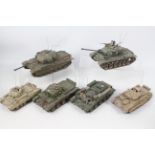 Tamiya - Dragon - Italeri - Accurate Armour - 5 x kit built tank models in 1/35 scale,