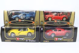 Burago - 4 x boxed 1:18 scale die-cast Burago vehicles - Lot includes a 'Gold Collection' #3333