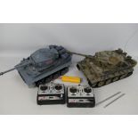 Heng Long - Two unboxed 1:16 scale German Tiger I radio controlled battle tanks.