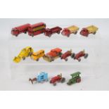Matchbox - 14 x unboxed vehicles including ERF Esso tanker # 11, 2 x Bedford 7 Ton tippers # 40,