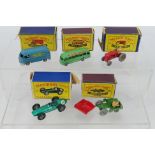 Matchbox - Lesney - Moko - Five boxed Matchbox Regular Wheel model vehicles.