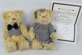 Metro Bears - 2 x limited edition jointed bears from 2001 called Megan and Thomas,