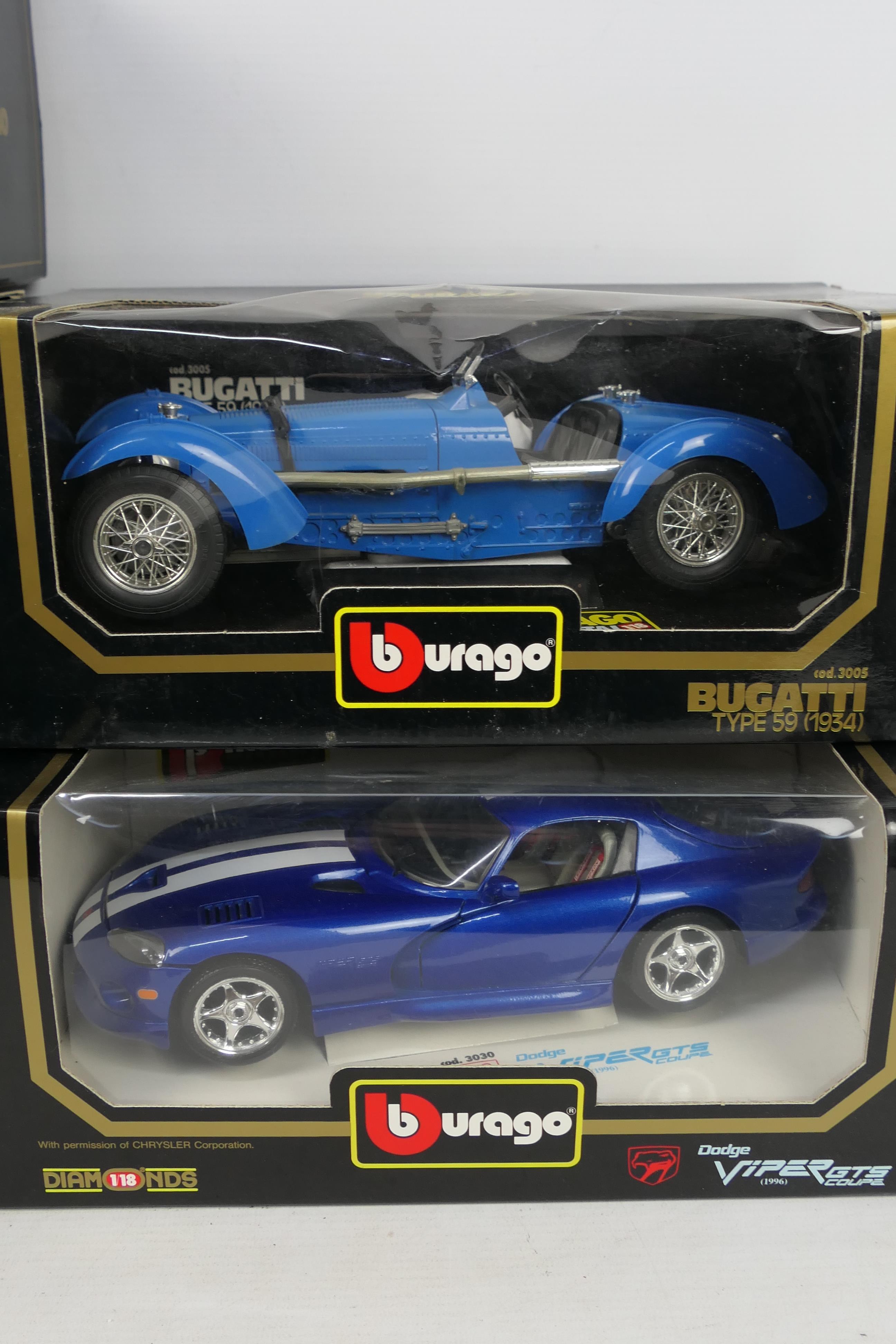 Bburago - 5 x boxed cars in 1:18 scale, Ferrari F40, Ferrari F50, Dodge Viper GTS Coupe, - Image 3 of 3