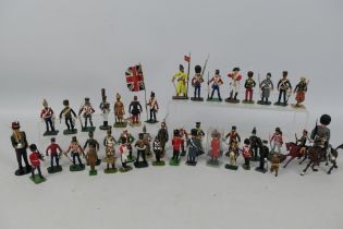 Hinton Hunt - Britains - GBE - Rose Miniatures - A collection of 45 x mostly painted metal figures