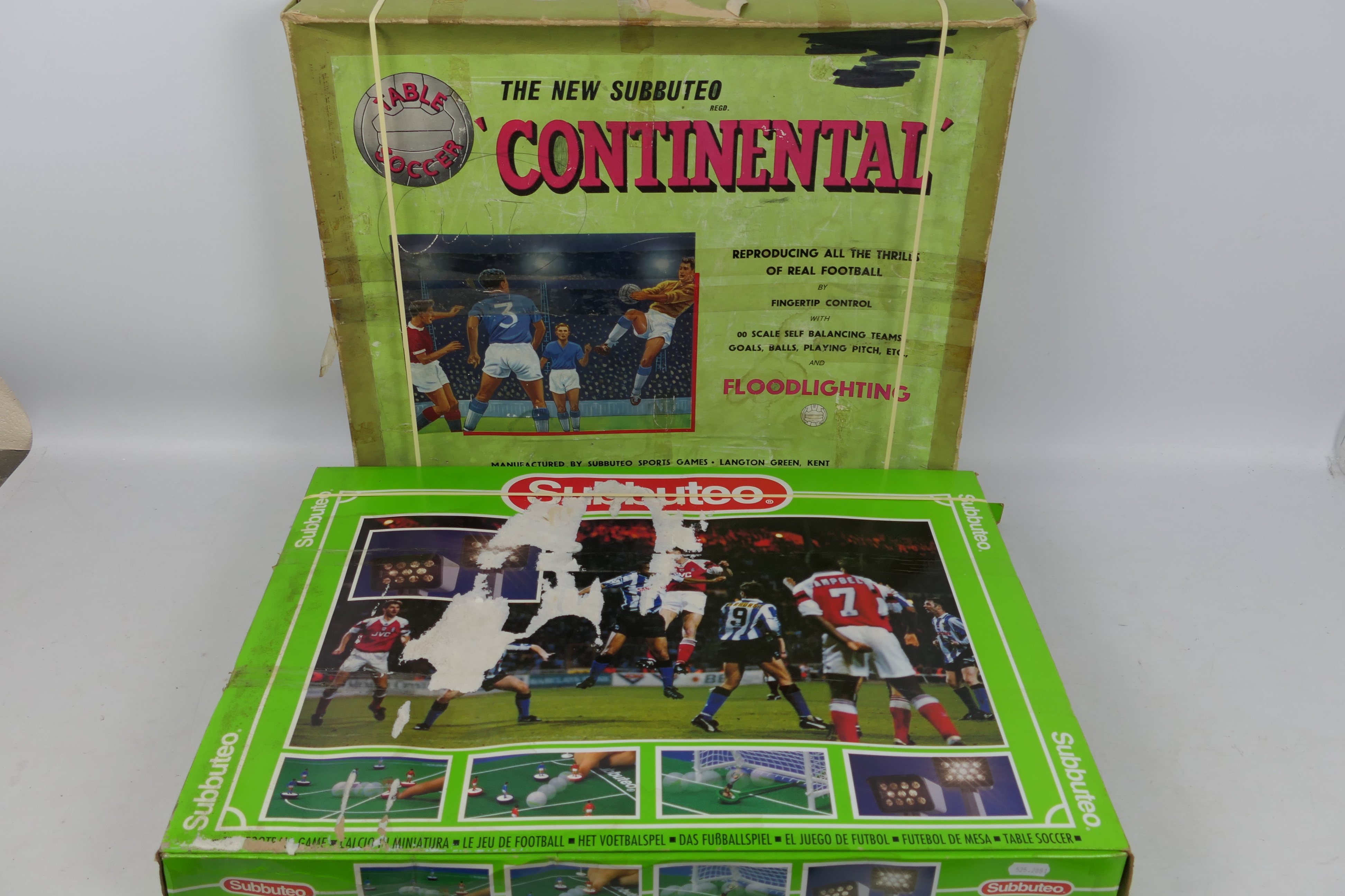 Subbuteo - 2 x boxed sets, a 1960s Continental set and a 1980s set.