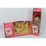 Pedigree - Sindy - 2 x boxed vintage Sindy dolls, Ballerina # 42000 and Party Girl # 44762.