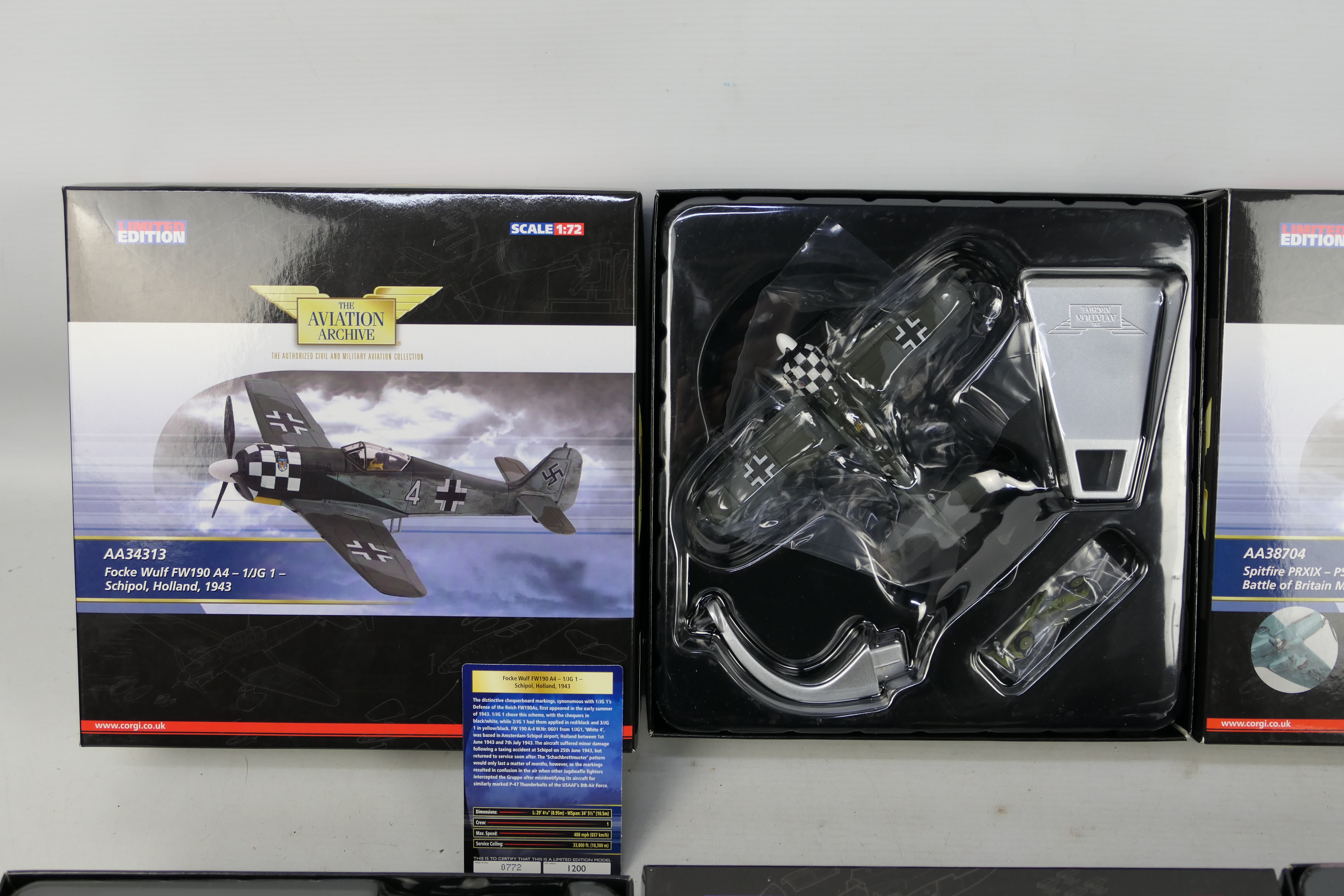 Corgi Aviation Archive - 4 x boxed limited edition aircraft in 1:72 scale including Spitfire PRXIX - Image 2 of 5