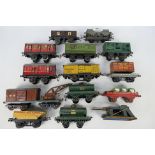 Hornby - A collection of 14 x O gauge items including 2 x Pratts Motor Spirit tank wagons,