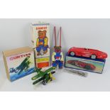 Schylling - Three boxed tinplate toys.