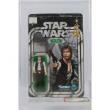 Kenner - Star Wars - Graded Figure - An AFA graded 1978 Kenner Han Solo small head figure on card,