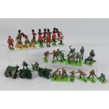 Britains Detail - A collection of 33 x soldiers including British and German and 3 x field guns.