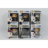 Funko Pop - Six collectable boxed Funko Pop vinyl figures from various Funko series.