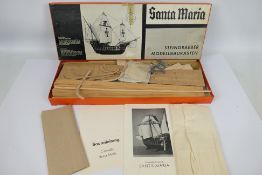 Steingraeber - A rare boxed vintage unmade wooden model kit of Columbus' Santa Maria in 1:50 scale.