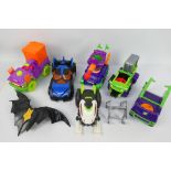 Mattel - Fisher Price - Imaginext - A small unboxed group of Super Hero themed children's toys.