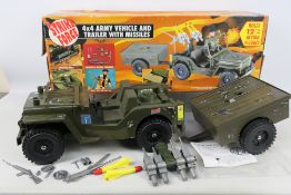 Sunny - Strike Force - A large boxed 4 x 4 Army Jeep & Trailer with missiles.