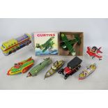 Kanto - A group of 7 x clockwork tinplate toys mostly modern,