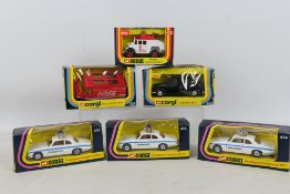 Corgi - Unsold Shop Stock - 6 x boxed models, Coca Cola van # 437, Riot Police Truck # 422,