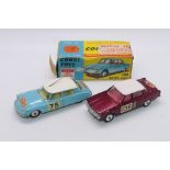 Corgi - 2 x Monte Carlo Rally models, an unboxed Citroen DS # 323 and a boxed Rover 2000 # 252.