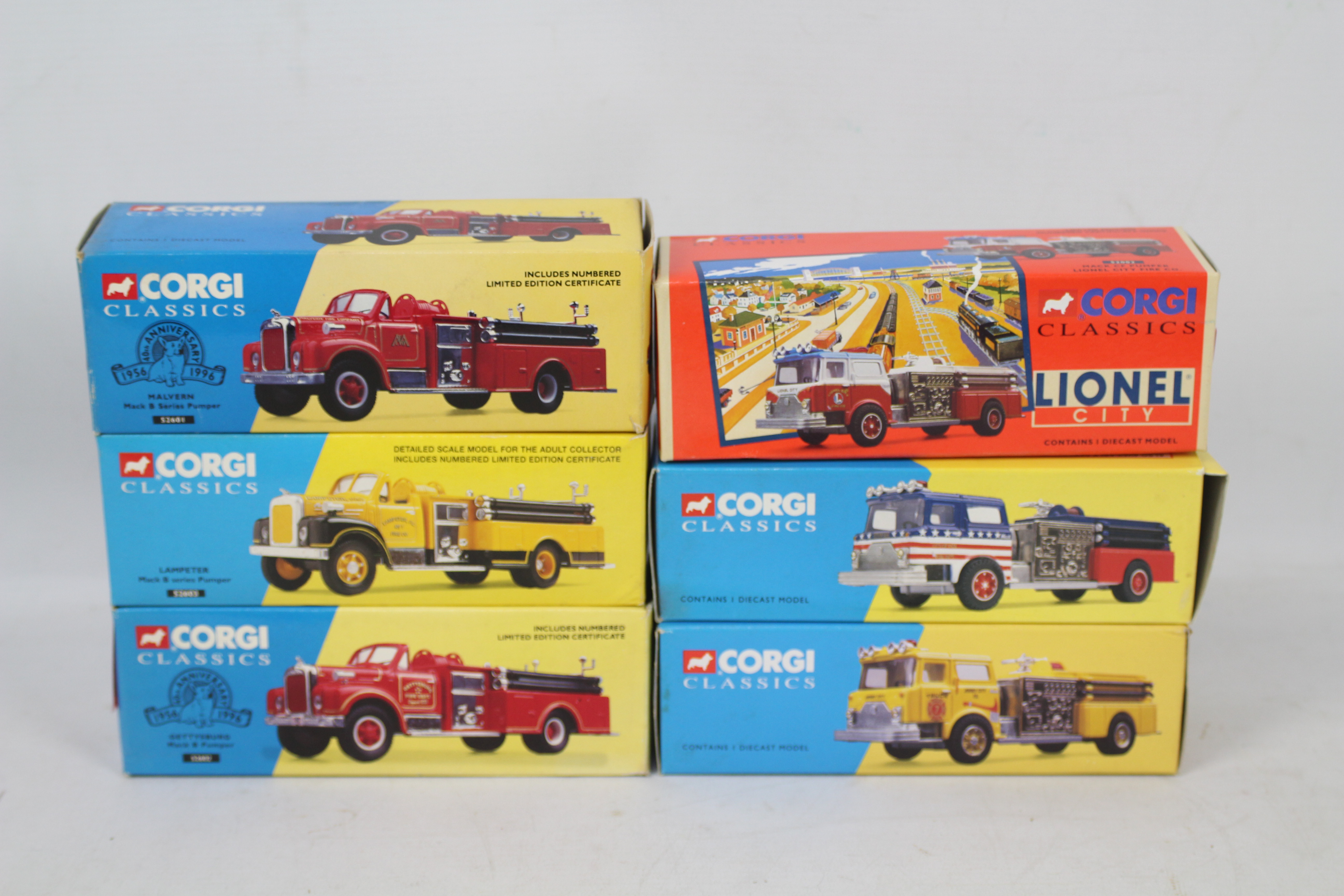 Corgi Classics - Six boxed predominately Limited Edition diecast US Fire Appliances from Corgi.