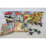 Britains - Other - A mixed of unboxed diecast models with a small group of vintage boys annuals.