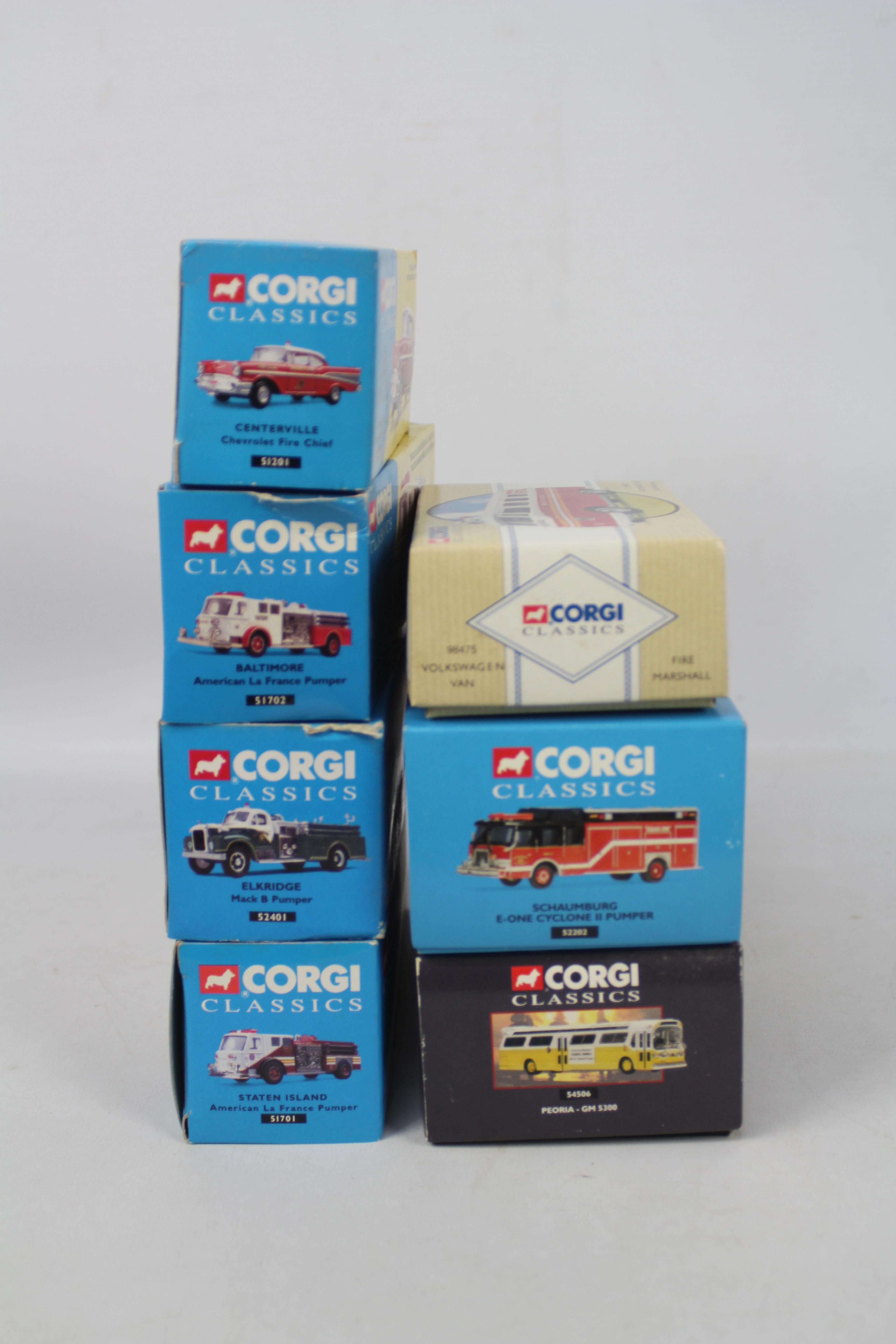 Corgi Classics - Seven boxed predominately Limited Edition diecast US Fire Appliances / FD related - Image 4 of 4