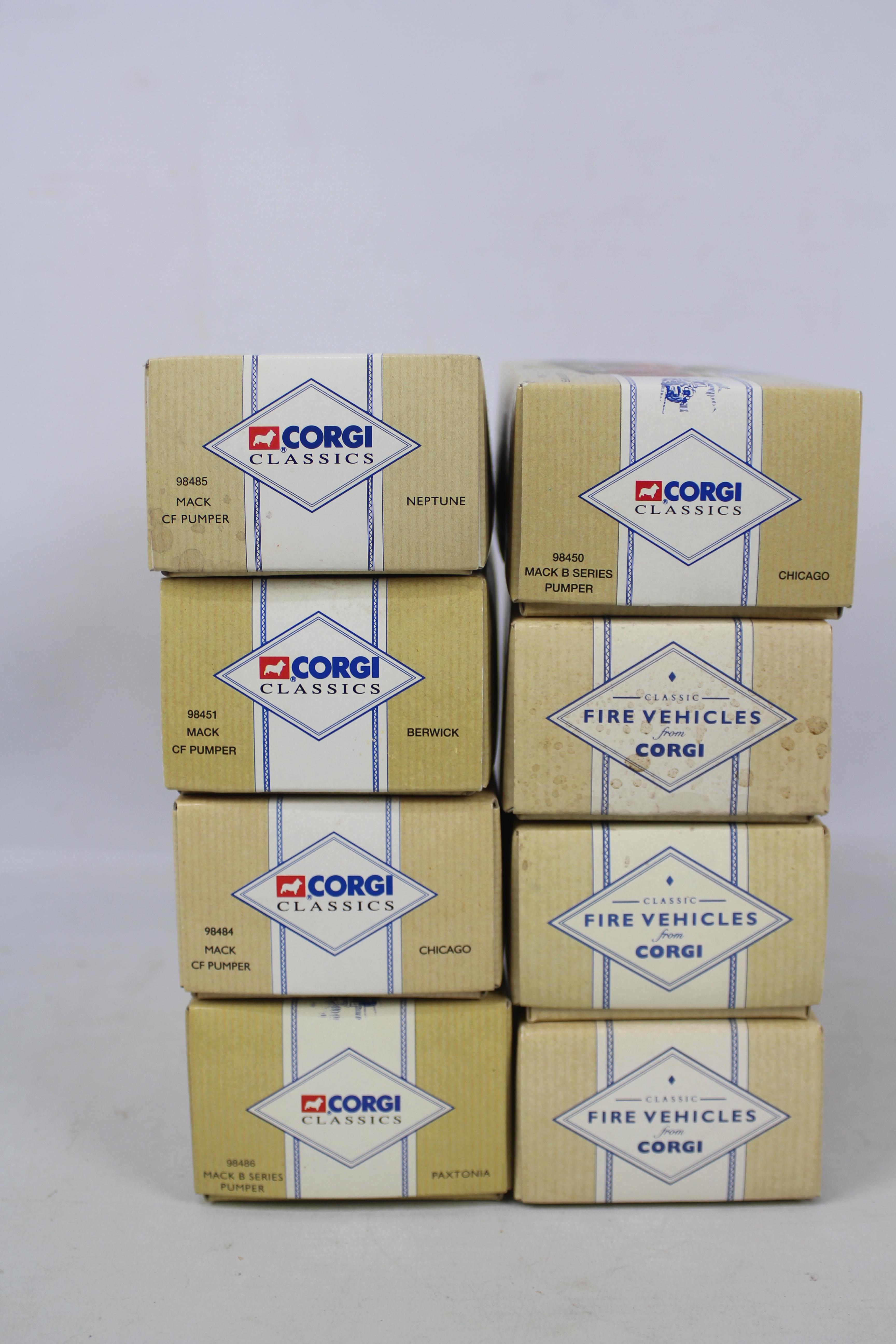 Corgi Classics - Eight boxed diecast US Fire Appliances from Corgi. - Image 4 of 4