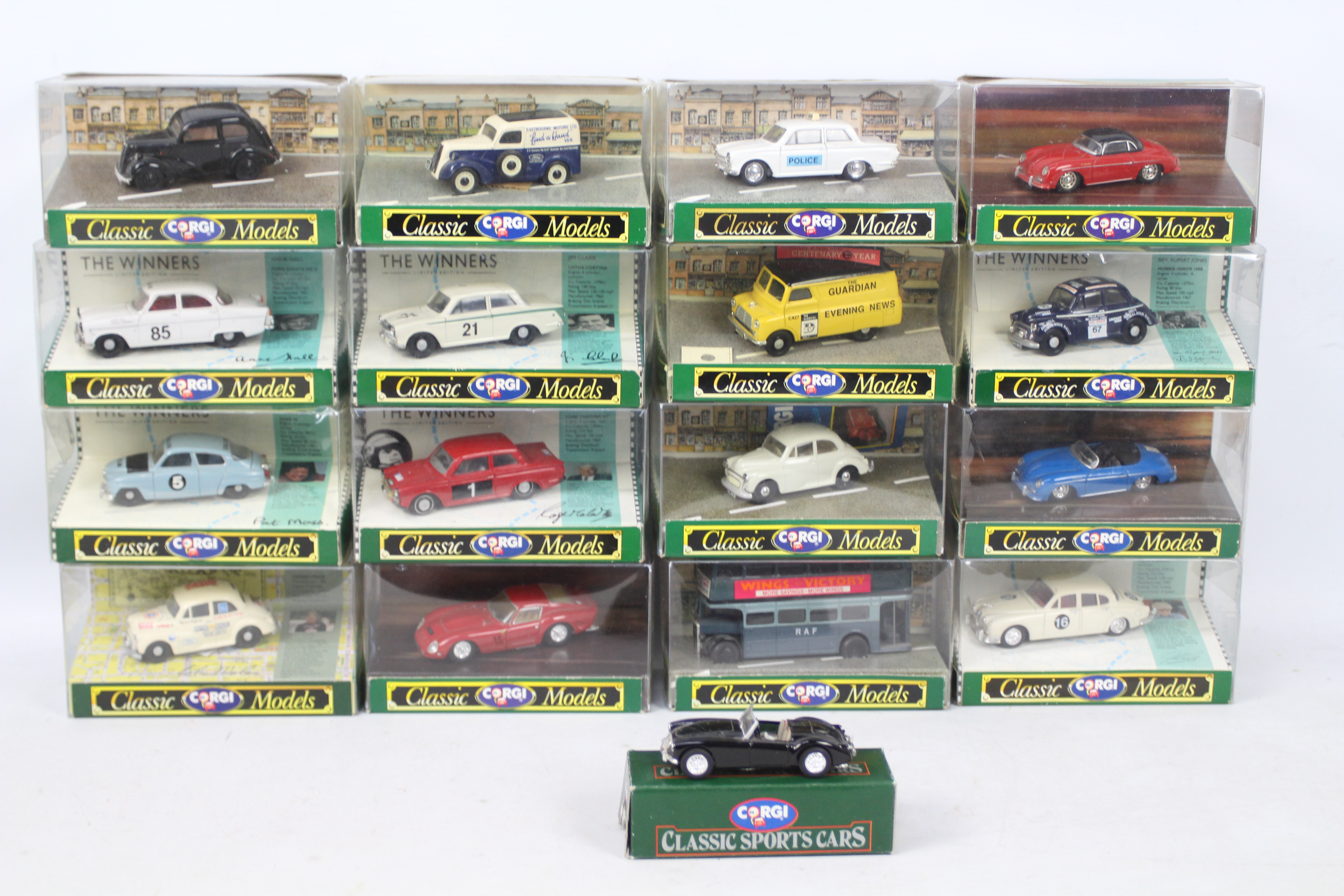 Corgi Classics - A boxed collection of 17 Corgi Classic diecast model vehicles.