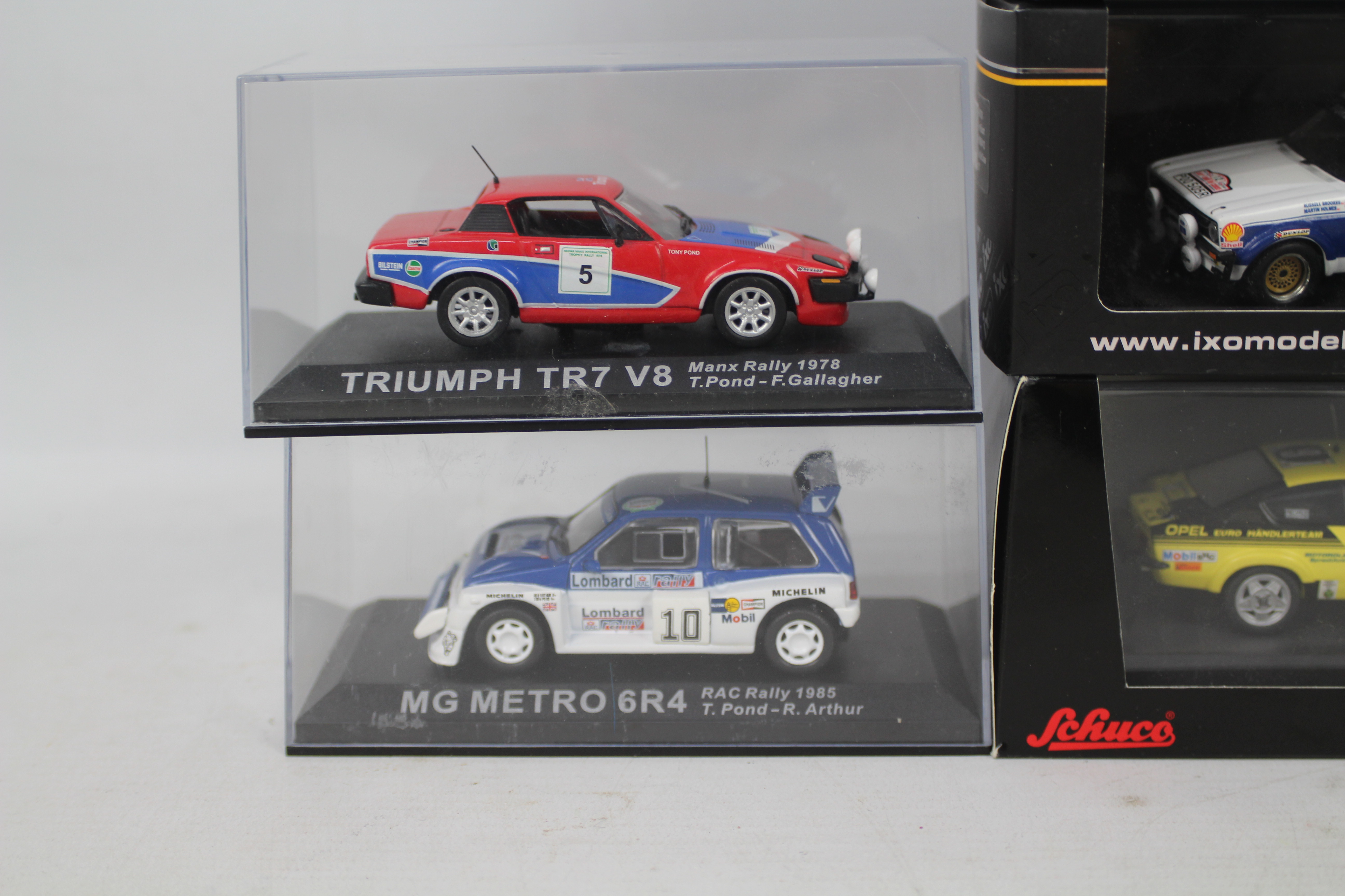 IXO - DeAgostini - Schuco - A group of seven boxed 1:43 scale diecast rally cars. - Image 2 of 2
