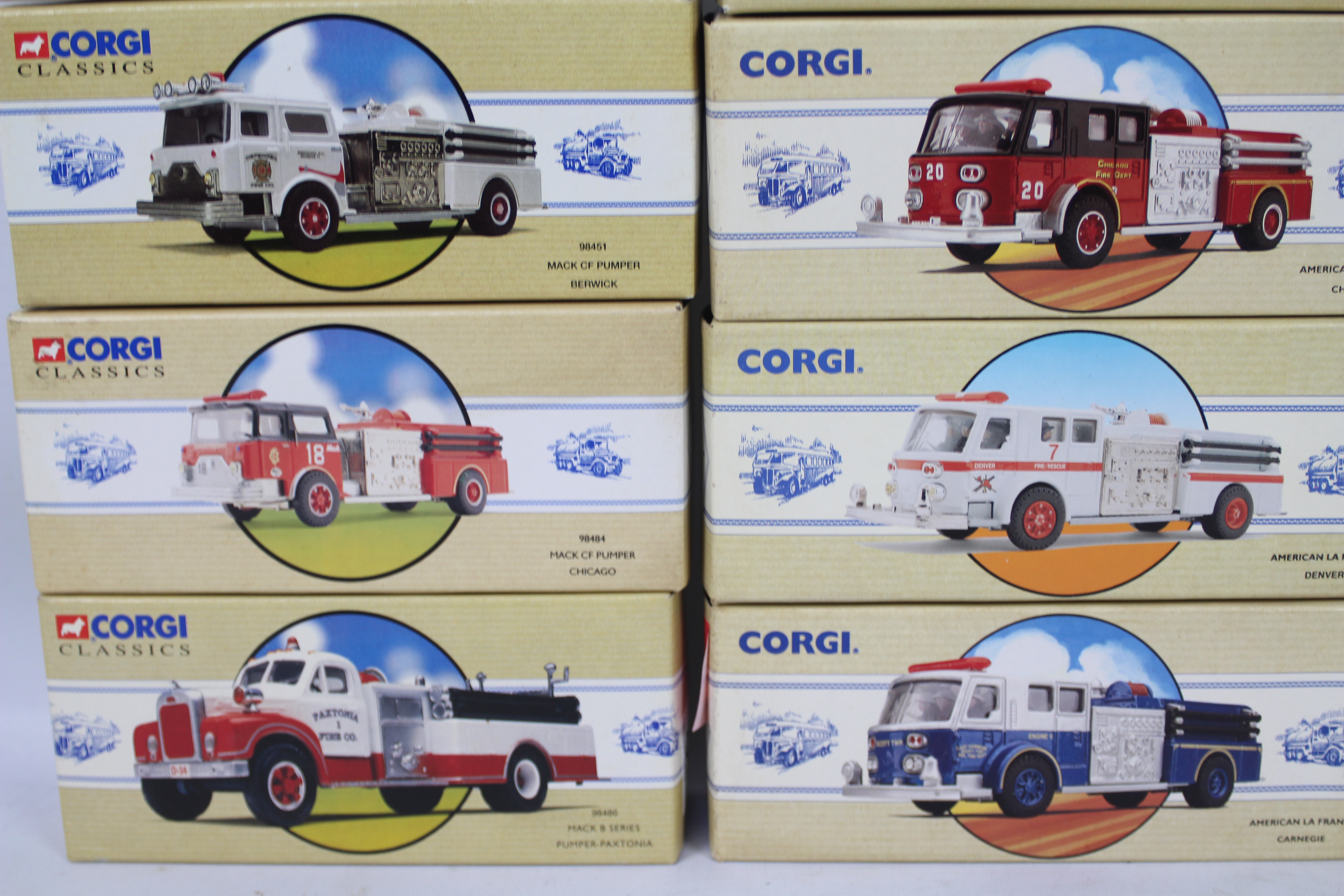 Corgi Classics - Eight boxed diecast US Fire Appliances from Corgi. - Image 3 of 4