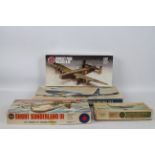 Airfix - Four boxed plastic military and civilian aircraft model kits in a variety of scales.