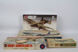 Airfix - Four boxed plastic military and civilian aircraft model kits in a variety of scales.