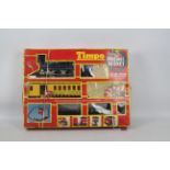 Timpo - The Prairie Rocket. A boxed #244 Timpo The Prairie Rocket Great Train Hold Up Set.