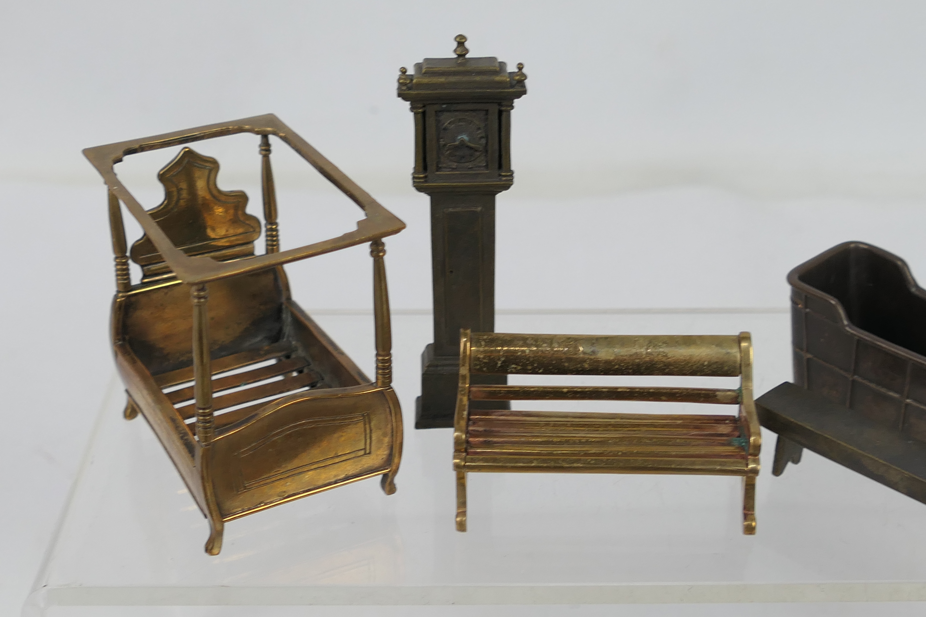 Unknown maker - An unboxed group of unmarked bronze dolls house furniture. - Image 2 of 8