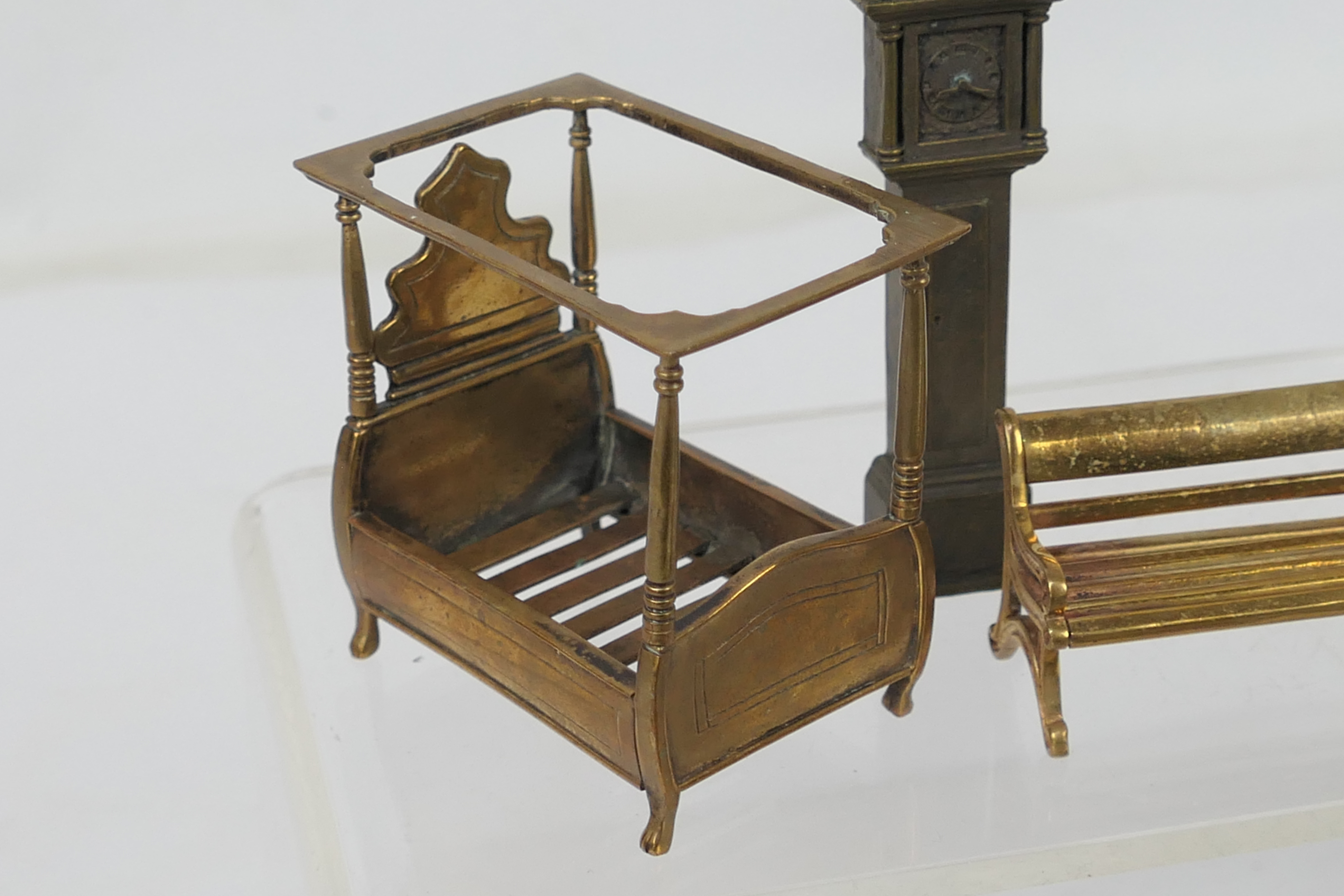 Unknown maker - An unboxed group of unmarked bronze dolls house furniture. - Image 8 of 8